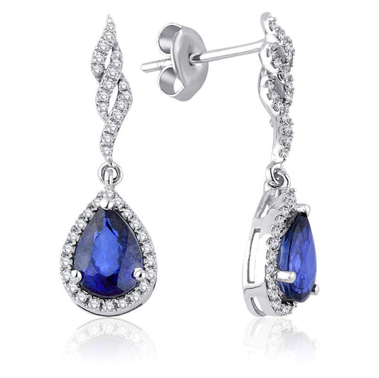 2.00 ct. Diamond Sapphire Earrings