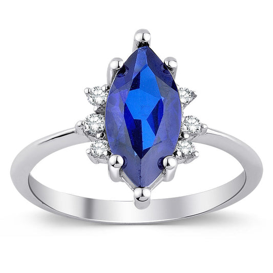 2.00 Carat Diamond Sapphire Ring