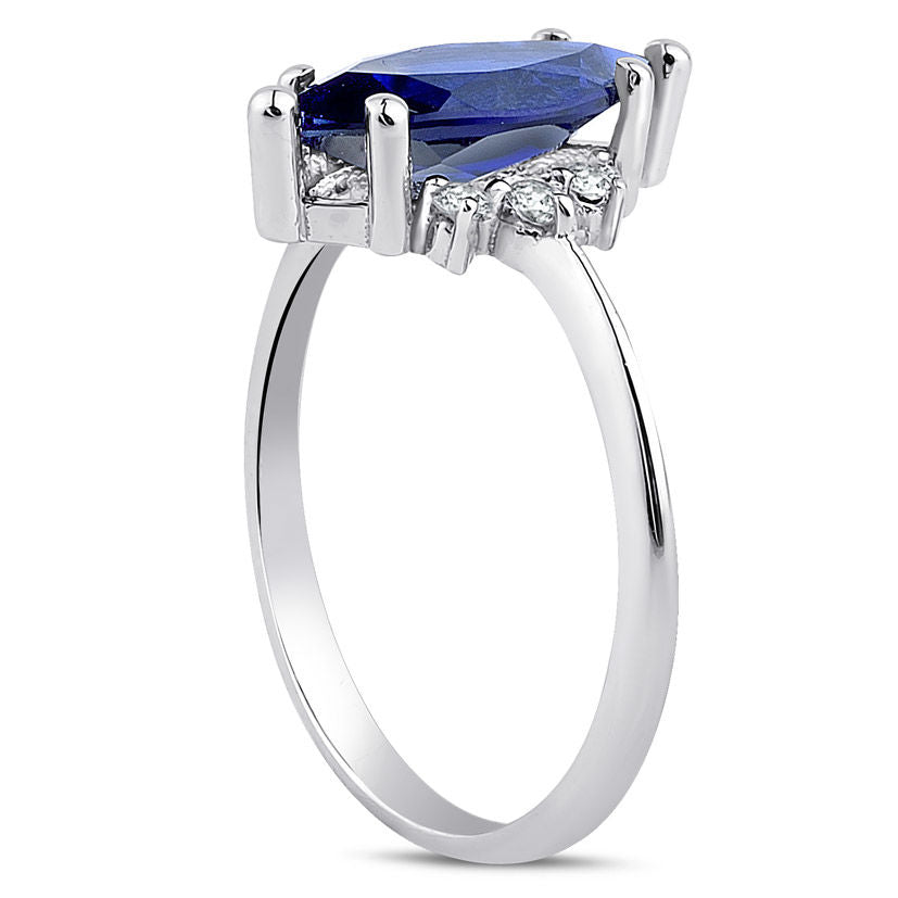 2.00 Carat Diamond Sapphire Ring