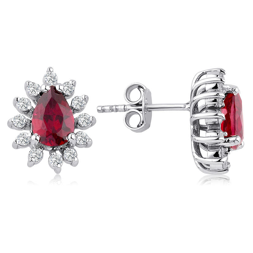 2.00 ct. Diamond Ruby Earrings