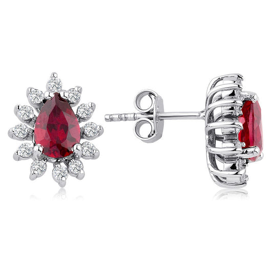 2.00 ct. Diamond Ruby Earrings