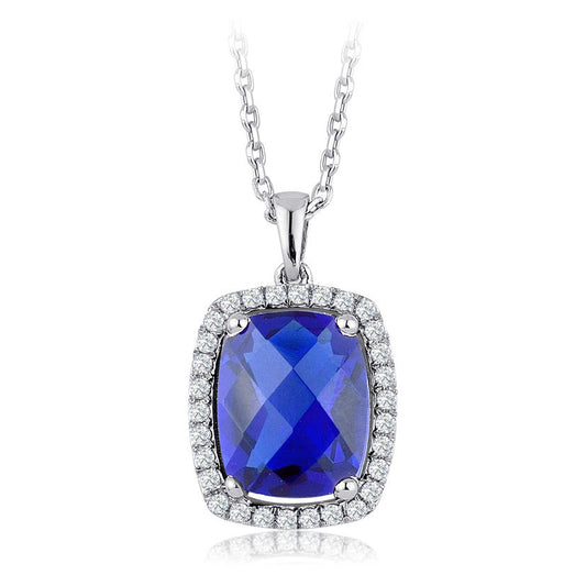 2.05 Carat Diamond Sapphire Necklace