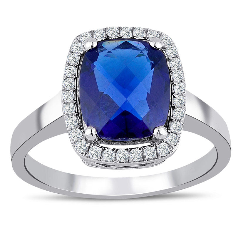 2.06 Carat Diamond Sapphire Ring