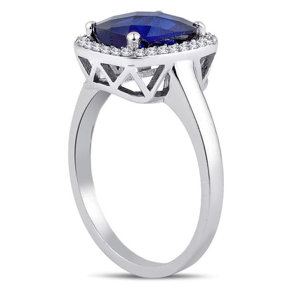 2.06 Carat Diamond Sapphire Ring