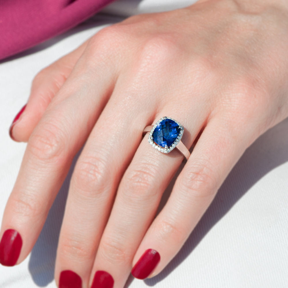 2.06 Carat Diamond Sapphire Ring