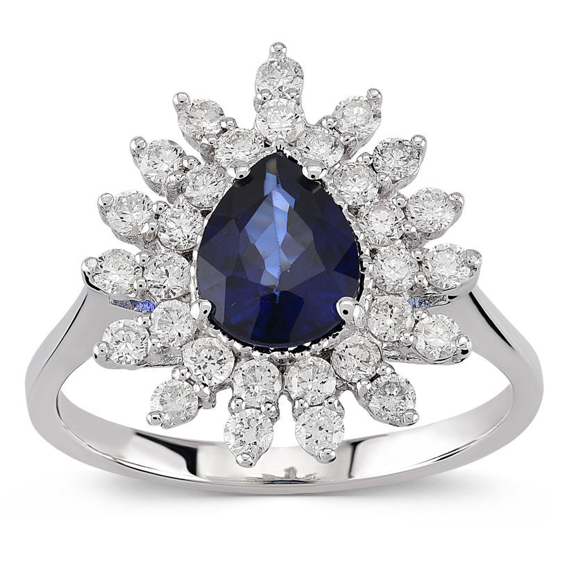 2.13 Carat Diamond Sapphire Ring