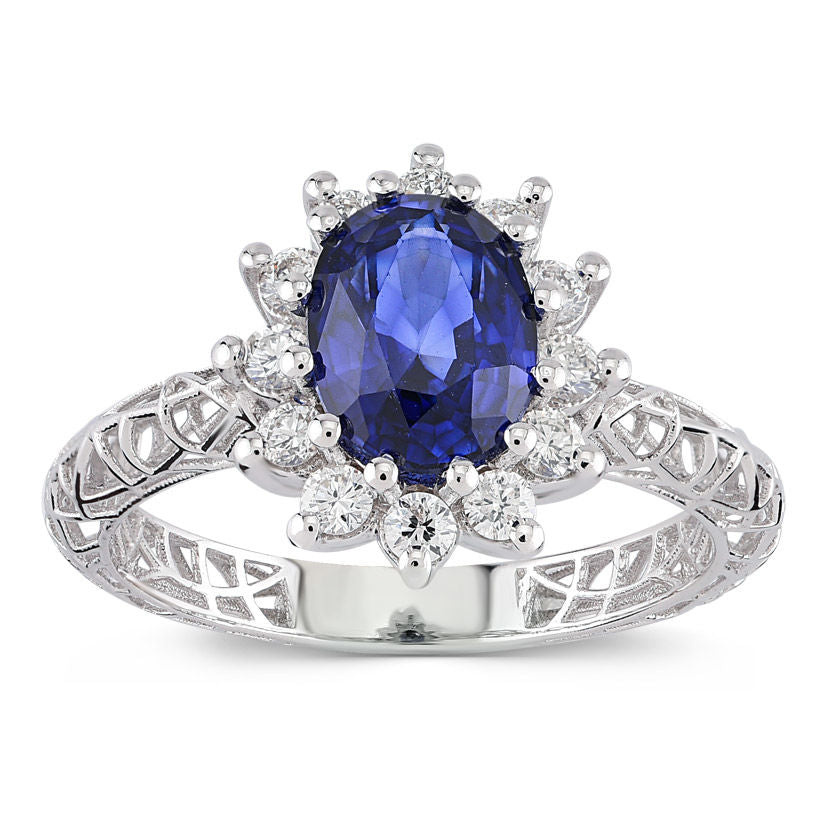 2.24 Carat Diamond Sapphire Ring