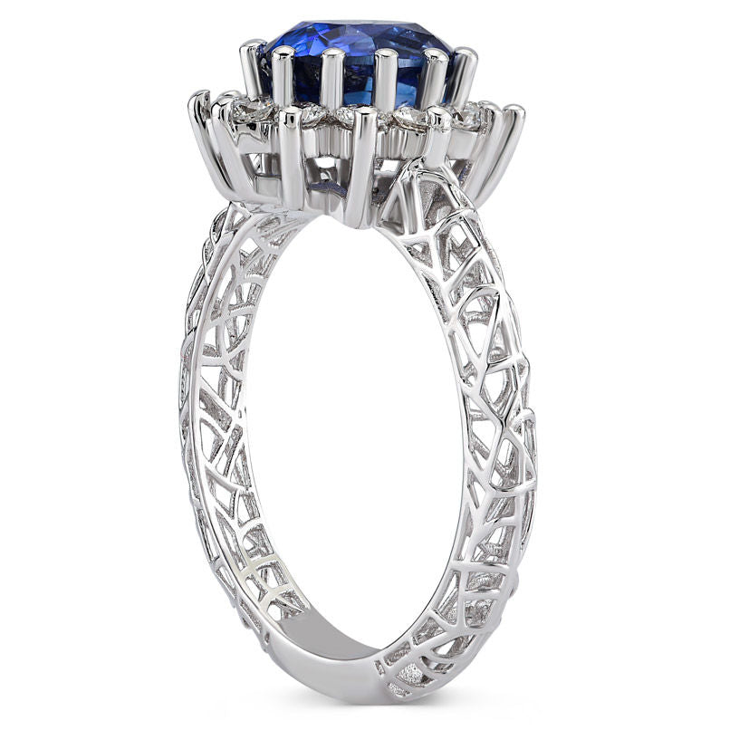 2.24 Carat Diamond Sapphire Ring