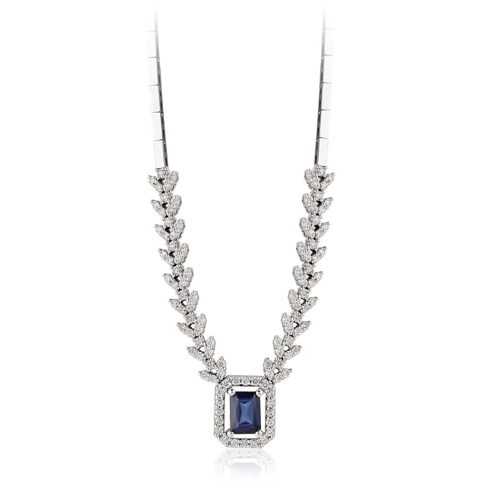 2.25 Carat Diamond Sapphire Necklace