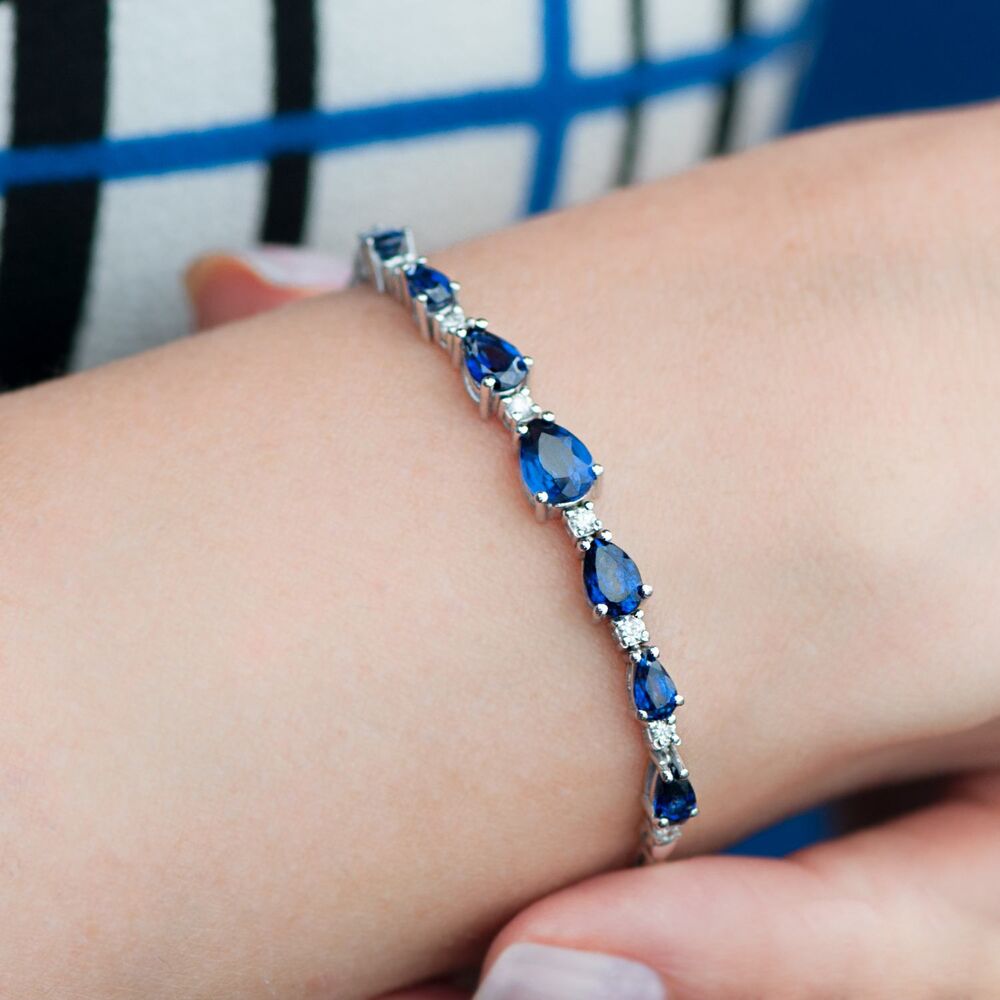 3.33 Carat Diamond Sapphire Bracelet