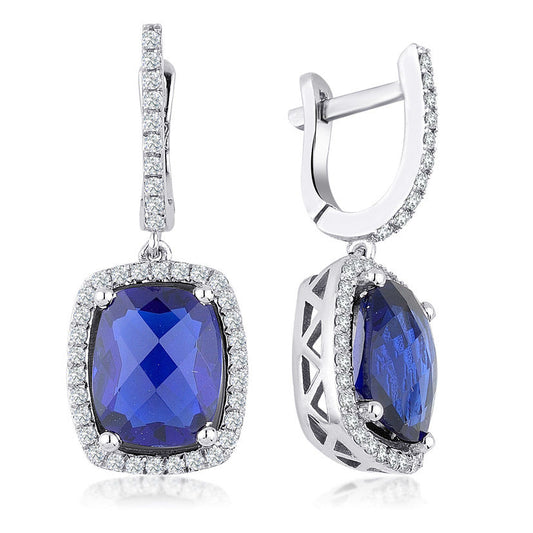 4.23 Carat Diamond Sapphire Earrings