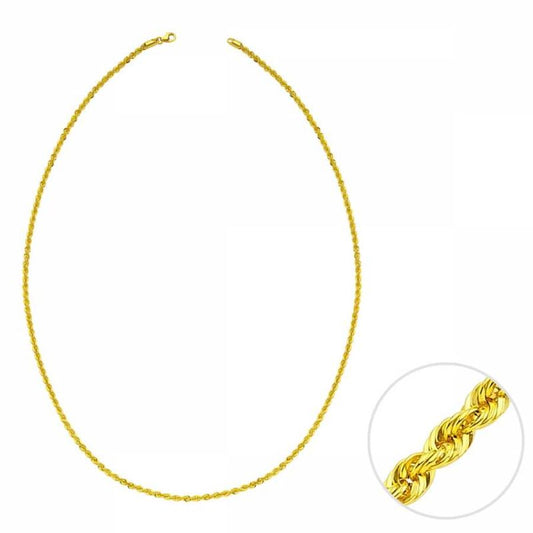 45 Cm Solid Gold Laser Rope Chain