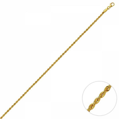 Solid Gold Laser Rope Chain