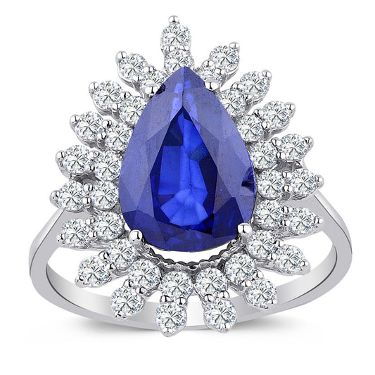 4.50 Carat Diamond Sapphire Ring