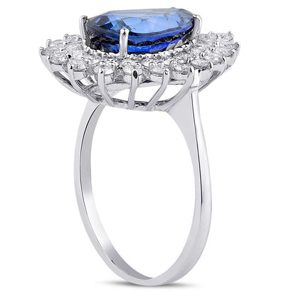 4.50 Carat Diamond Sapphire Ring