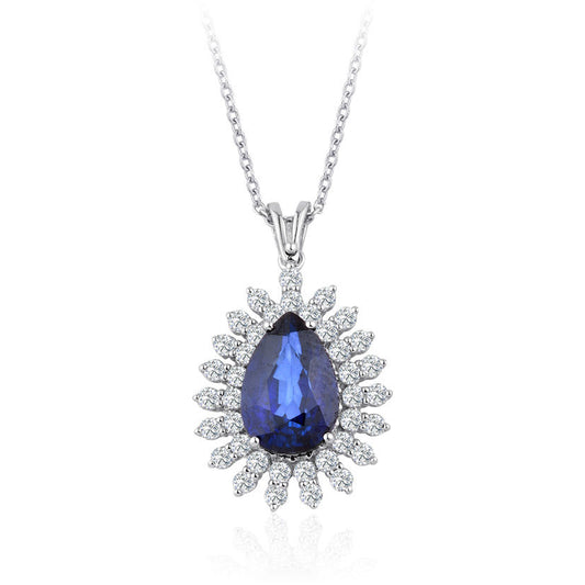 4.65 Carat Diamond Sapphire Necklace