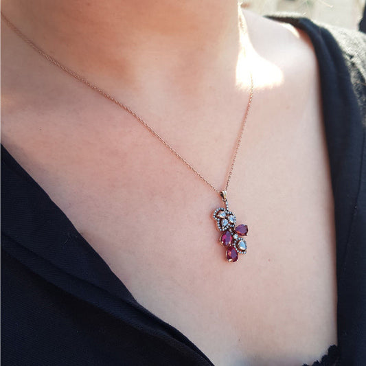 4.89 Carat Diamond Ruby Necklace