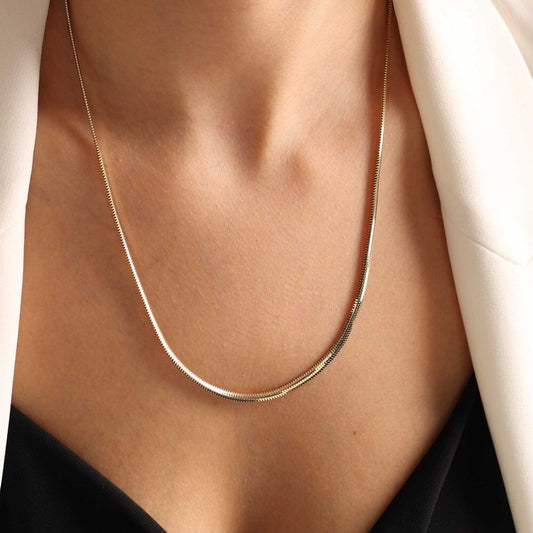 Herringbone Solid Gold Chain 3 mm