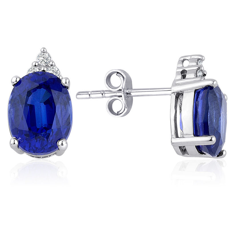 5.50 Carat Diamond Sapphire Earrings