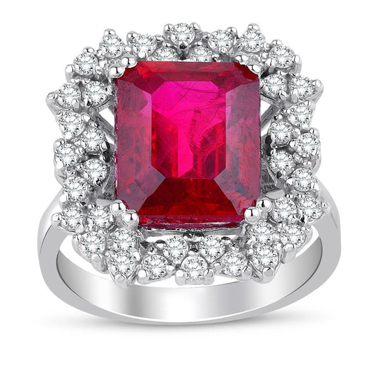7.40 Carat Diamond Ruby Ring