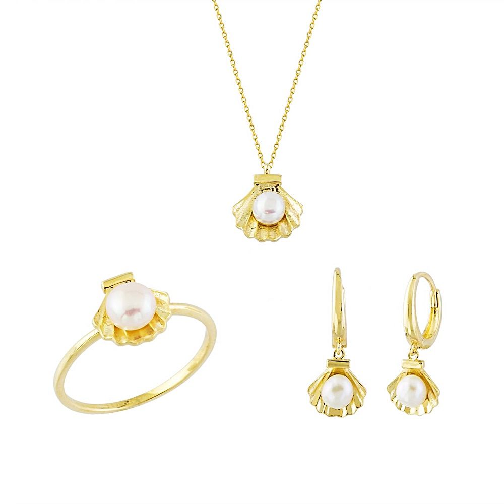 Solid Gold Three Set Oyster 14K Solid Gold
