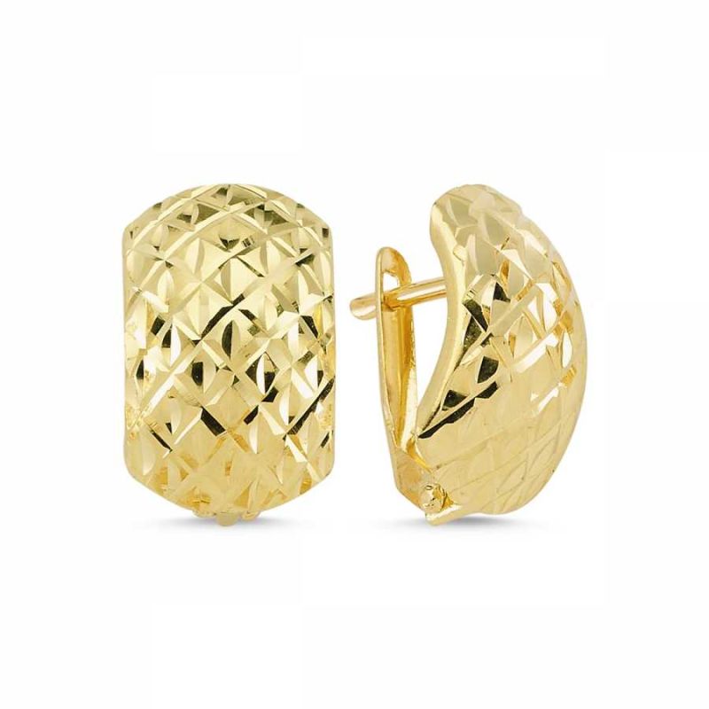 Solid Gold Mirror Earrings J Model