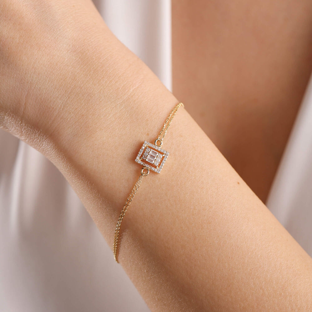 Solid Gold Baguette Bracelet