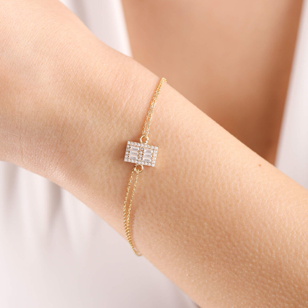 Solid Gold Baguette Bracelet