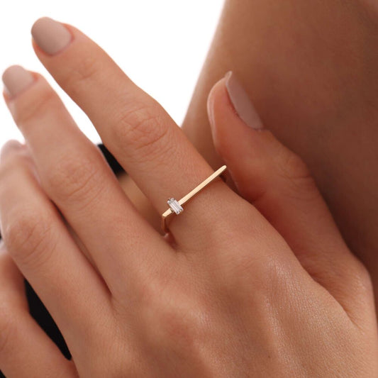 Solid Gold Baguette Ring Design