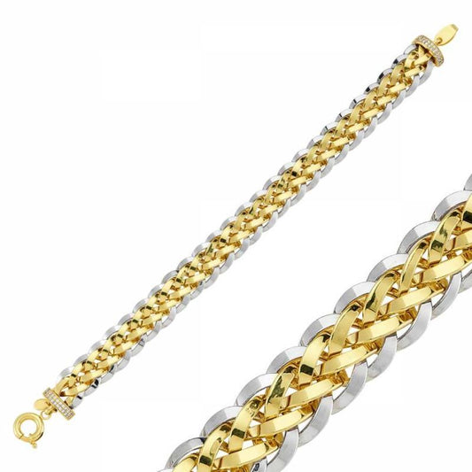 Solid Gold Bracelet Twisted Design Hollow Model