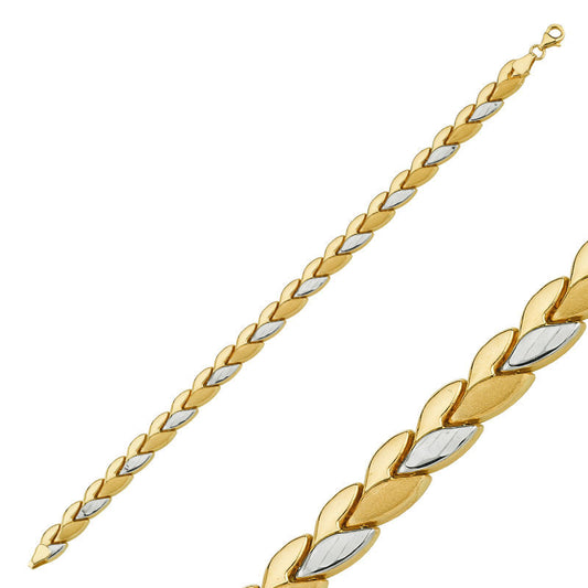 Solid Gold Bracelet Double Leaf Model