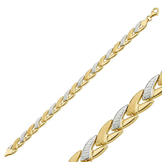 Solid Gold Bracelet Double Leaf Model