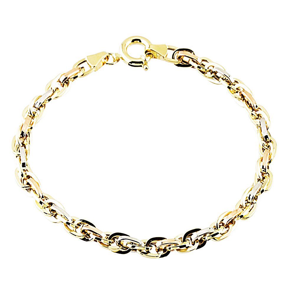 Solid Gold Bracelet Hollow Design 14K Yellow White