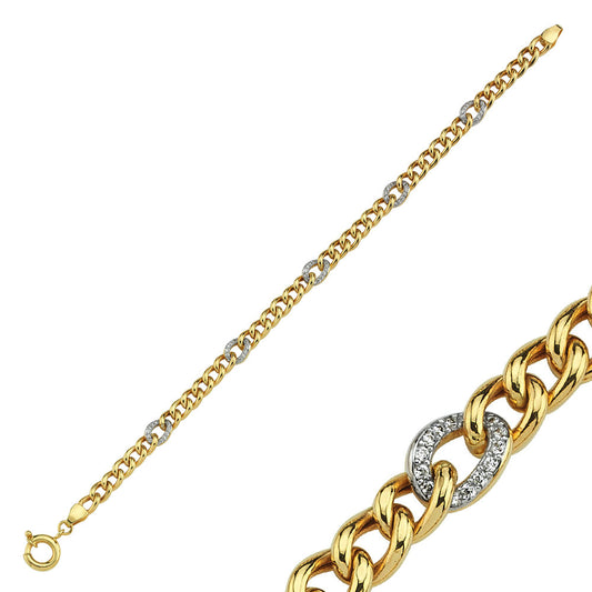 Solid Gold Bracelet 14K Solid Gold Rope Design