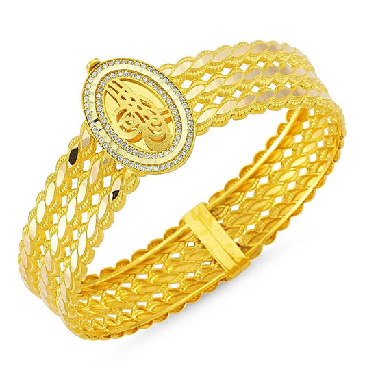 Solid Gold Twisted Bracelet Three Row