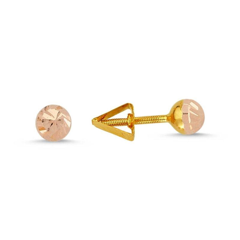 Solid Gold Kids Earrings 14K Needle