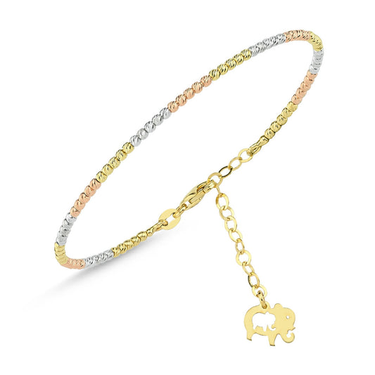 Solid Gold Dorica Bracelet Triacolor Elephant