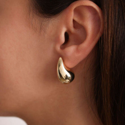 Solid Gold Drop Earrings