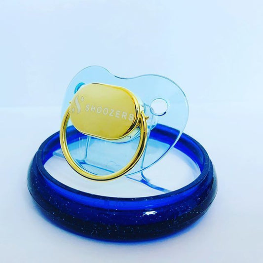 Solid Gold Pacifier Evil Eye Classic Boy