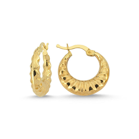 Solid Gold Hoop Earrings 1.9 cm 14K