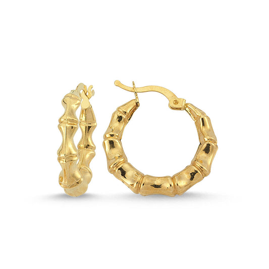 Solid Gold Hoop Earrings 2.1 cm 14K