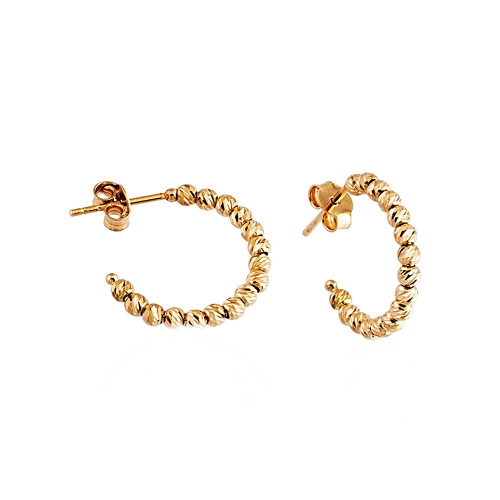 Solid Gold Hoop Earrings Dorica 14K Solid Gold Three Color