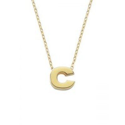 Solid Gold Initial Necklace