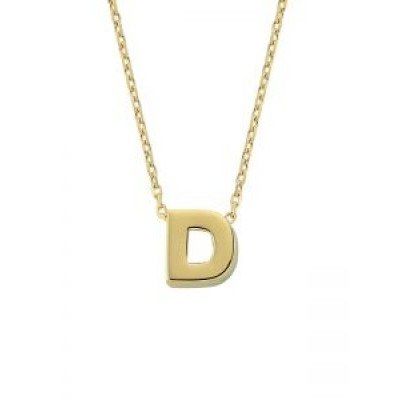 Solid Gold Initial Necklace