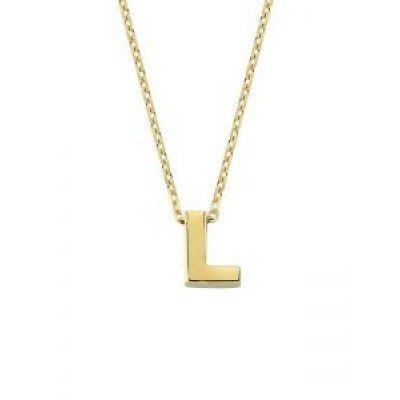 Solid Gold Initial Necklace