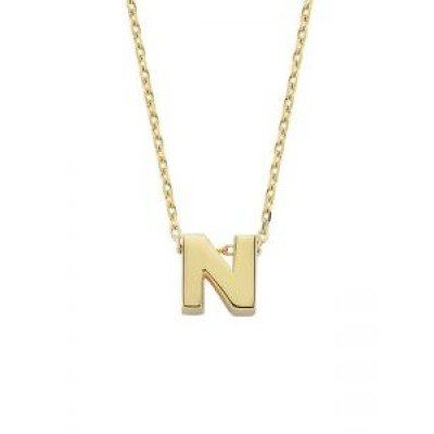 Solid Gold Initial Necklace