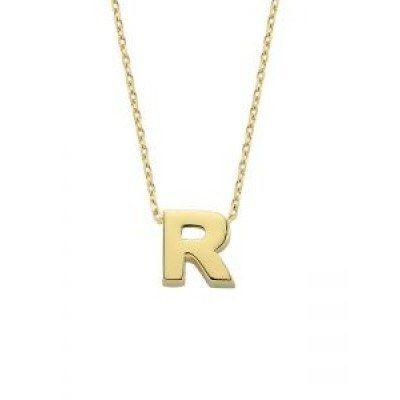 Solid Gold Initial Necklace