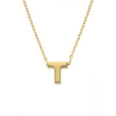 Solid Gold Initial Necklace