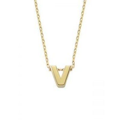 Solid Gold Initial Necklace