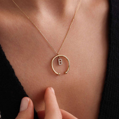 Solid Gold Initial Necklace (All Initials Available)